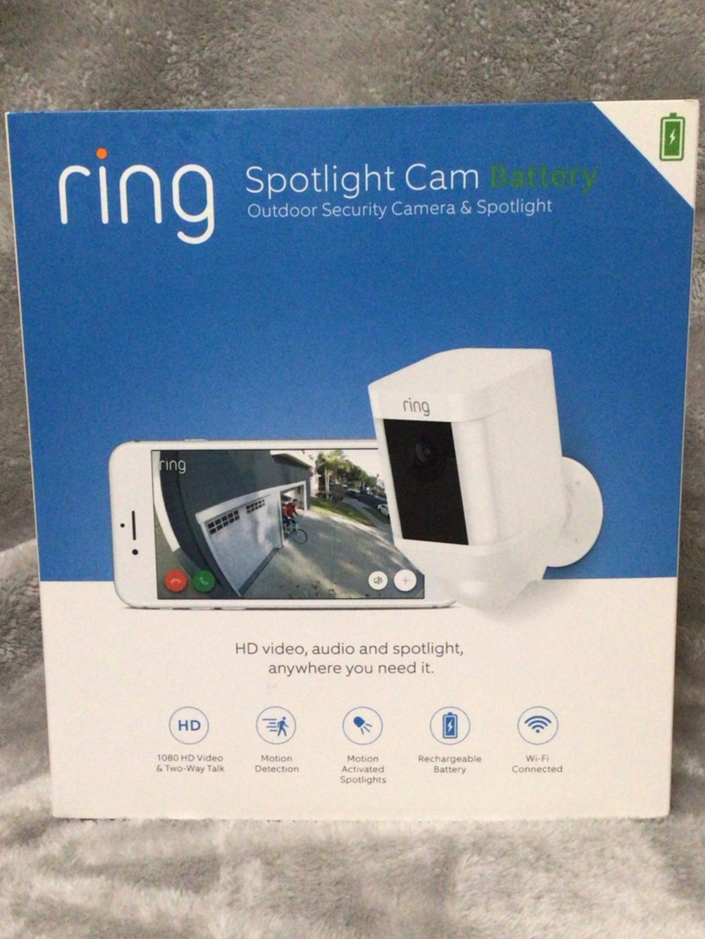 Ring Spotlight Cam Battery~Outdoor Security Camera & Spotlight